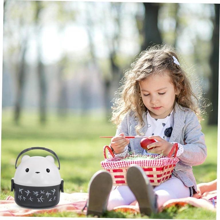 Single Layer Bear Design Japanese Bento Lunch Box Portable Large Capacity with Spoon Office Workers Students