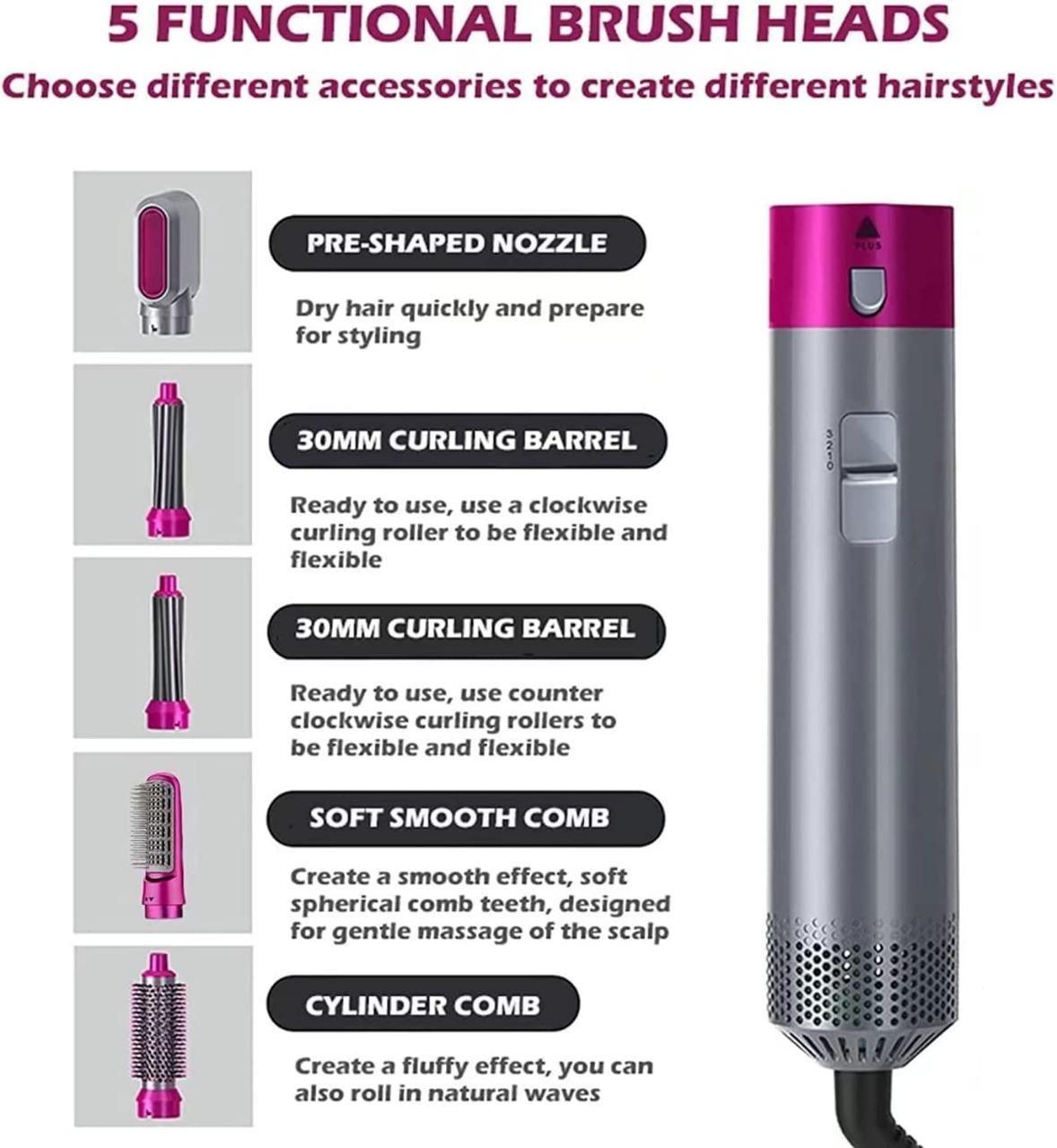 StylePro 5-in-1 Hair Dryer & Curler – Salon Looks at Home