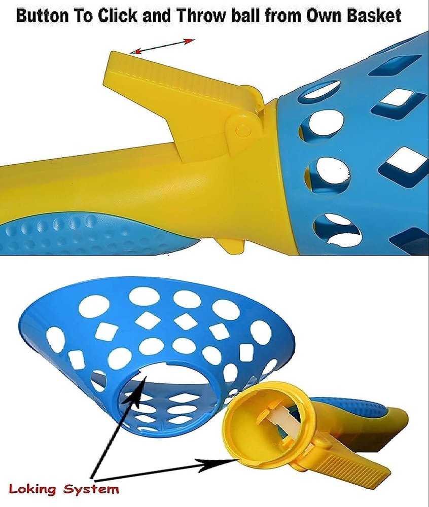 Shoot Balls in Air Game Toy Set for Kids ,Click and Catch Game Hand Basketball Set