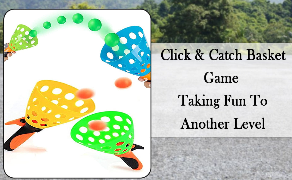 Shoot Balls in Air Game Toy Set for Kids ,Click and Catch Game Hand Basketball Set