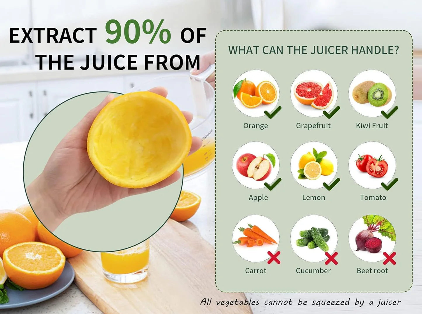 Electric Citrus Juicer : Ideal for juicing halved citrus fruits